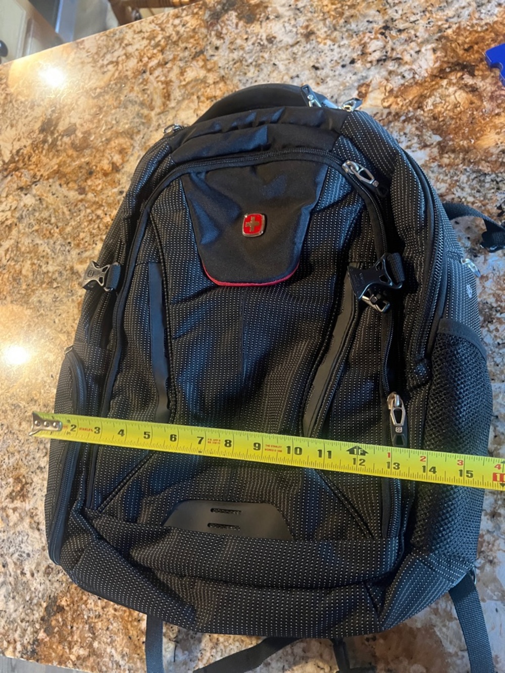 SwissGear Black Backpack with Red Logo Accent - Picture 11 of 11